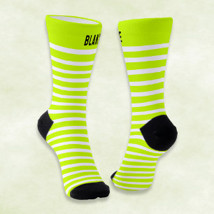 Benutzerdefinierter Name Neon Limegrün Streetwear Socken