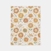 Benutzerdefinierter Name Niedlicher Boho-Sonnenblu Fleecedecke (Vorderseite)