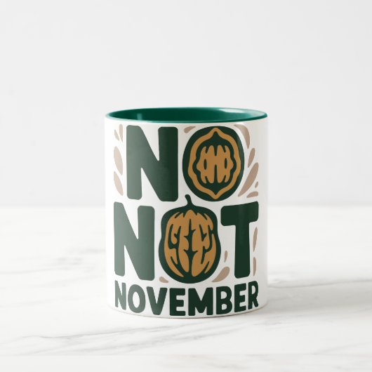 Benutzerdefinierter Name No Nut November Becher –  Zweifarbige Tasse (Mittel)