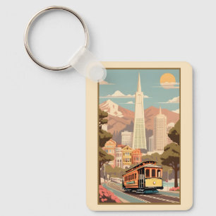 Benutzerdefinierter Name & Nummer Retro San Franci Schlüsselanhänger