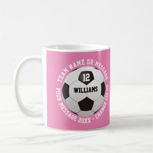 Benutzerdefinierter Name, Nummer, Teamname Fußball Kaffeetasse