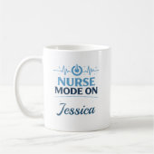Benutzerdefinierter Name Nurse Mode On Kaffeetasse (Links)