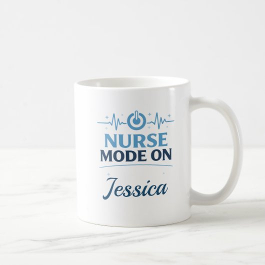 Benutzerdefinierter Name Nurse Mode On Kaffeetasse (Rechts)