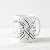 Benutzerdefinierter Name oder Initialen Becher – P Kaffeetasse (VorderseiteRechts)