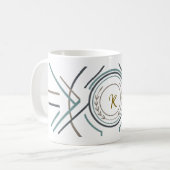 Benutzerdefinierter Name oder Initialen Becher – P Kaffeetasse (Vorderseite Links)