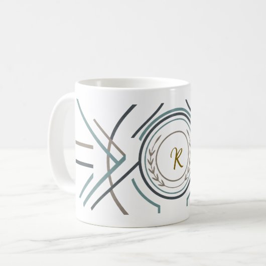Benutzerdefinierter Name oder Initialen Becher – P Kaffeetasse (Vorderseite Links)