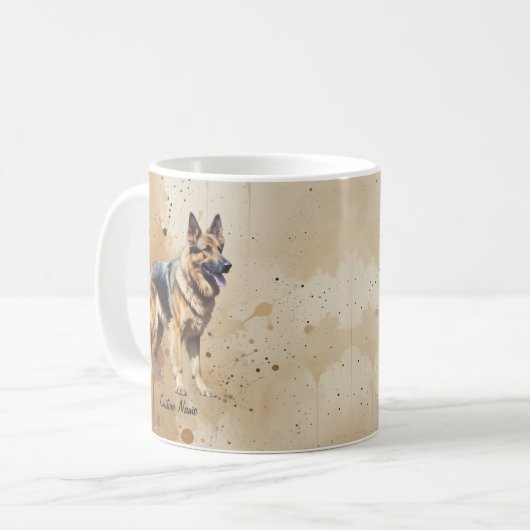 Benutzerdefinierter Name oder Text Deutscher Schäf Kaffeetasse (Vorderseite Links)