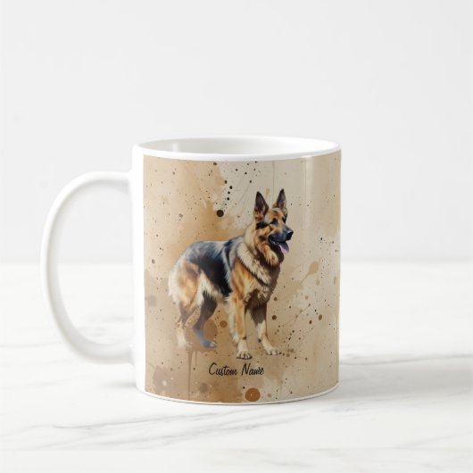 Benutzerdefinierter Name oder Text Deutscher Schäf Kaffeetasse (Links)