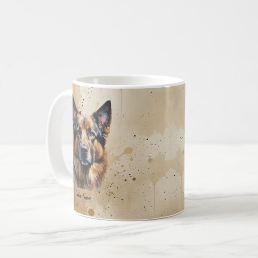 Benutzerdefinierter Name oder Text Deutscher Schäf Kaffeetasse (Vorderseite Links)
