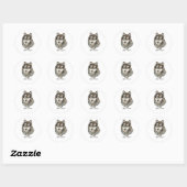 Benutzerdefinierter Name oder Text Wolf Aquarell T Runder Aufkleber (Blatt)