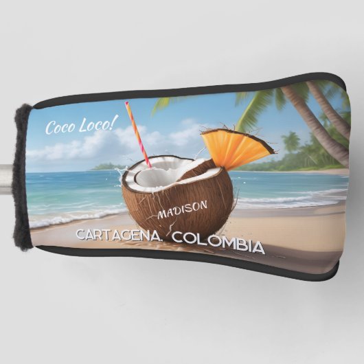 Benutzerdefinierter Name & Ort Coco Loco Golf Headcover (Vorderseite)
