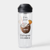 Benutzerdefinierter Name & Ort Coco Loco Trinkflasche (Rückseite)