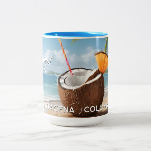 Benutzerdefinierter Name & Ort Coco Loco Zweifarbige Tasse