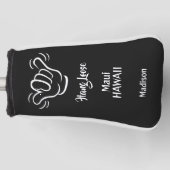 Benutzerdefinierter Name, Ort & Farbe Shaka Golf Headcover (Vorderseite)