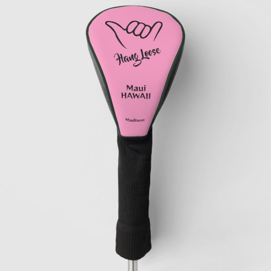 Benutzerdefinierter Name, Ort & Farbe Shaka Golf Headcover (Vorderseite)