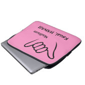 Benutzerdefinierter Name, Ort und Farbe Shaka Laptopschutzhülle (Vorne Knopf)
