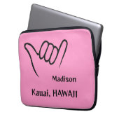 Benutzerdefinierter Name, Ort und Farbe Shaka Laptopschutzhülle (Vorderseite Links)