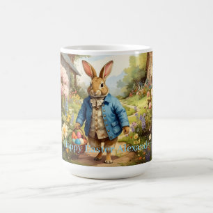 Benutzerdefinierter Name Osterhase sammelt Frohe O Kaffeetasse