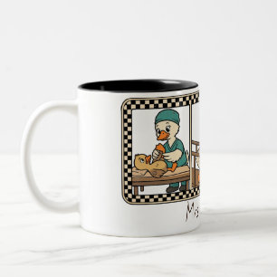 Benutzerdefinierter Name Physiotherapeut Gans Retr Zweifarbige Tasse