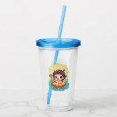Benutzerdefinierter Name Pool Float Sommerdesign Acryltrinkbecher (Rückseite)