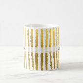 Benutzerdefinierter Name Preppy Gold gestreift  Kaffeetasse (Mittel)