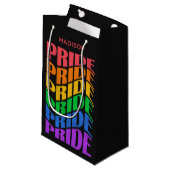 Benutzerdefinierter Name Pride Kleine Geschenktüte (Vorderseite Schrägansicht)