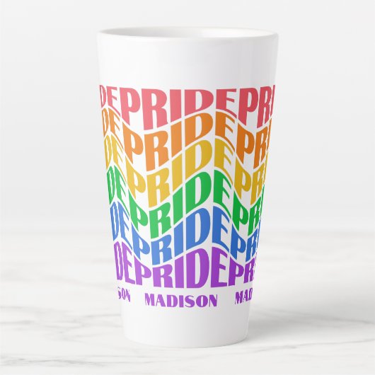 Benutzerdefinierter Name Pride Milchtasse (Vorderseite)