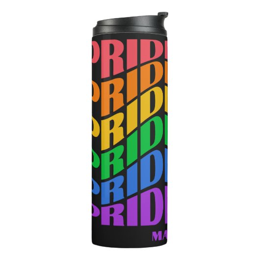 Benutzerdefinierter Name Pride Thermosbecher (Nach links gedreht)
