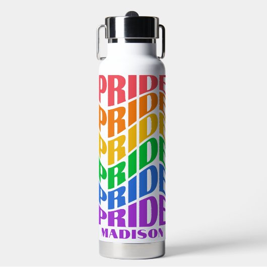 Benutzerdefinierter Name Pride Trinkflasche (Vorderseite)