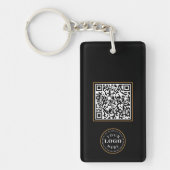Benutzerdefinierter Name & QR-Code-Rechteck-Schlüs Schlüsselanhänger (Vorderseite)