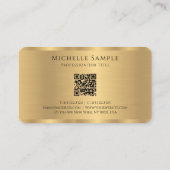 Benutzerdefinierter Name QR-Code Vorlage Gold Mono Visitenkarte (Rückseite)