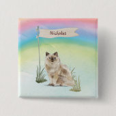 Benutzerdefinierter Name Ragdoll-Katze Haustier Button (Vorderseite)
