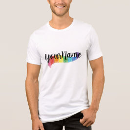 Benutzerdefinierter Name Regenbogen Wasserfarbe Re Tri-Blend Shirt