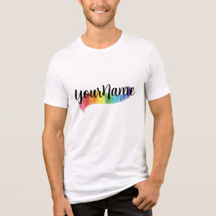 Benutzerdefinierter Name Regenbogen Wasserfarbe Re Tri-Blend Shirt
