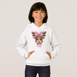 Benutzerdefinierter Name Rentier Hoodie für Mädche