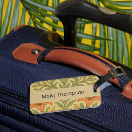 Benutzerdefinierter Name Retro-Blumenmuster Rustik Gepäckanhänger