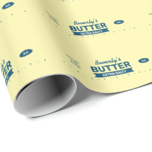 Benutzerdefinierter Name Retro-Butterstange Lustig Geschenkpapier