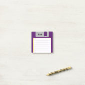 Benutzerdefinierter Name Retro-Diskette, Y2K und 9 Post-it Klebezettel (Auf Schreibtisch)