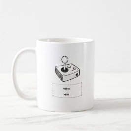 Benutzerdefinierter Name Retro-Joystick-Gamer-Skiz Kaffeetasse