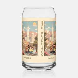 Benutzerdefinierter Name Retro San Francisco Dosenglas
