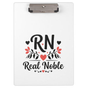 Benutzerdefinierter Name RN Real Noble Floral Gesc Klemmbrett
