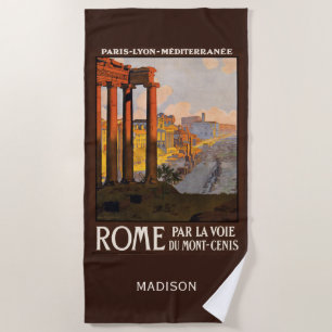 Benutzerdefinierter Name Rom Italien Vintage Reise Strandtuch