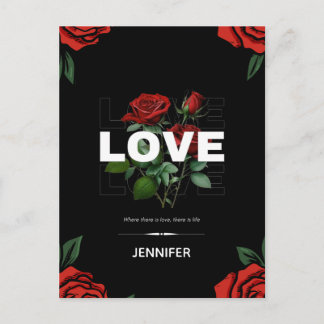 Benutzerdefinierter Name Romantischer Valentinstag Feiertagspostkarte