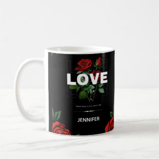 Benutzerdefinierter Name Romantisches Blumengesche Kaffeetasse