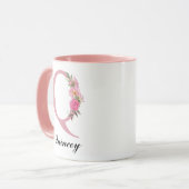 Benutzerdefinierter Name Rosa Blumen-Tasse Weihnac Tasse (Vorderseite Links)