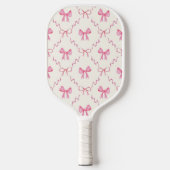 Benutzerdefinierter Name Rosa Coquette-Bogen Pickleball Schläger (Vorderseite)