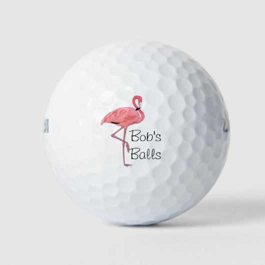 Benutzerdefinierter Name Rosa Flamingo Golfball (Vorderseite)