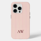 Benutzerdefinierter Name Rosa Gestreifter Brautjun Case-Mate iPhone Hülle (Rückseite)