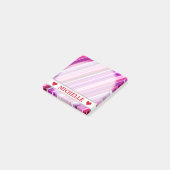 Benutzerdefinierter Name - rosa, Lila Streifenmust Post-it Klebezettel (angewinkelt)