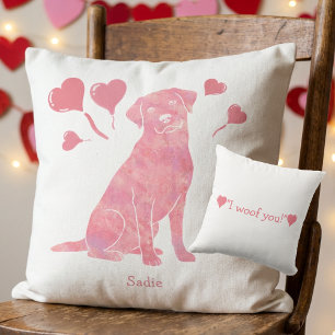 Benutzerdefinierter Name Rose Red Labrador Retriev Kissen
